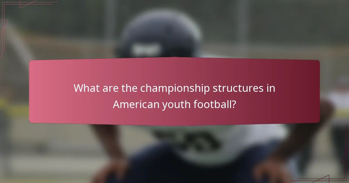 What are the championship structures in American youth football?