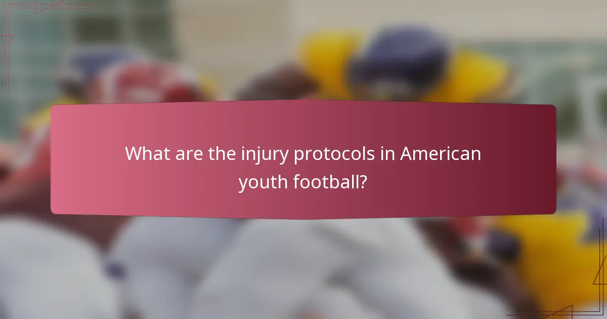 What are the injury protocols in American youth football?