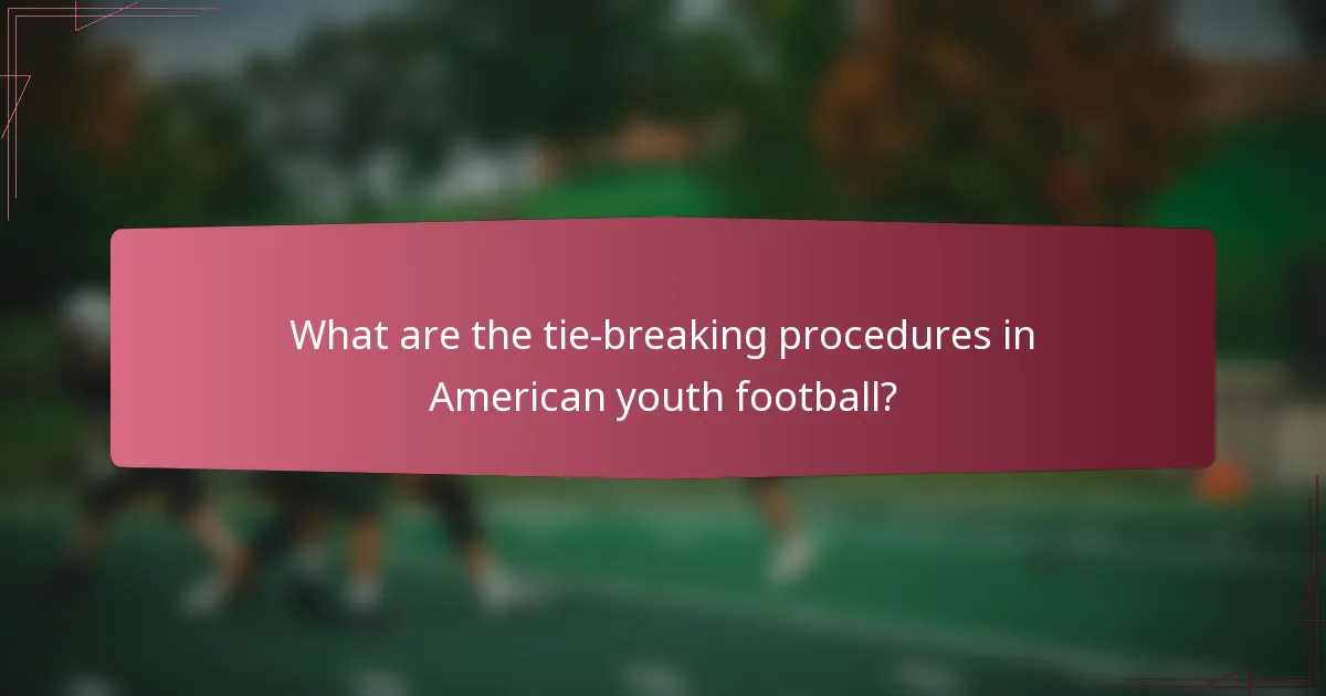 What are the tie-breaking procedures in American youth football?