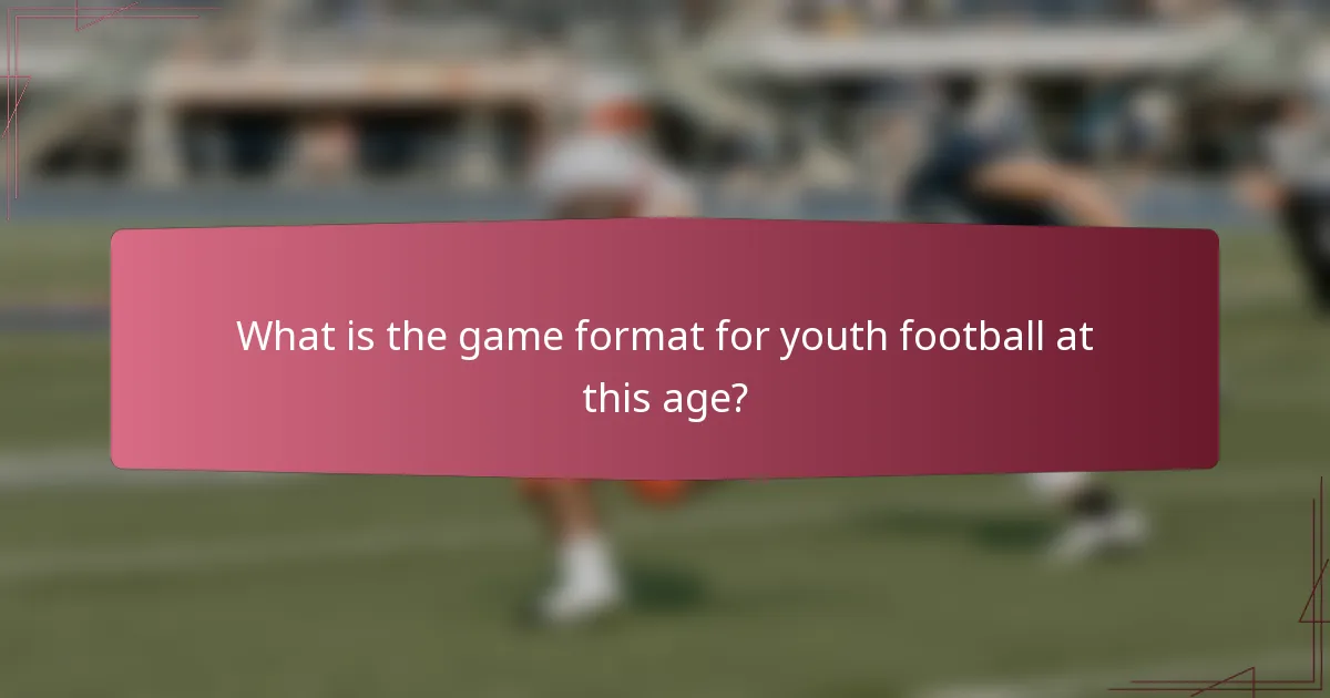 What is the game format for youth football at this age?